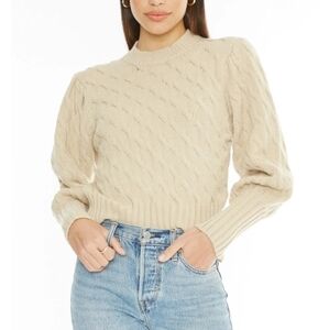 NEW 4si3enna Drea Oat Cable Knit Sweater